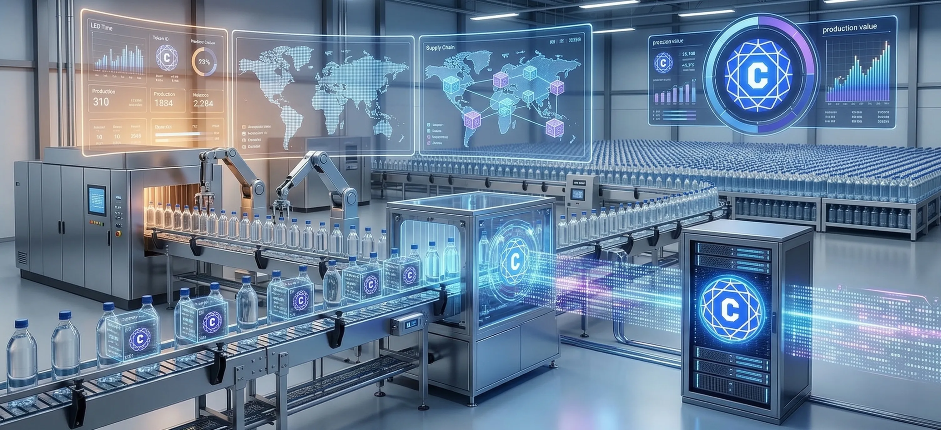 실제 음료 생산과 유통 흐름 관련 비주얼